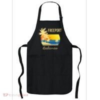 Freeport Bahamas Palm Tree Beach Retro Cool Sunset Surf Apron thumb 0