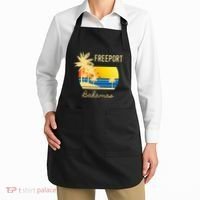 Freeport Bahamas Palm Tree Beach Retro Cool Sunset Surf Apron thumb 2