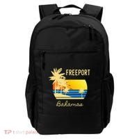 Freeport Bahamas Palm Tree Beach Retro Cool Sunset Surf Backpack thumb 0