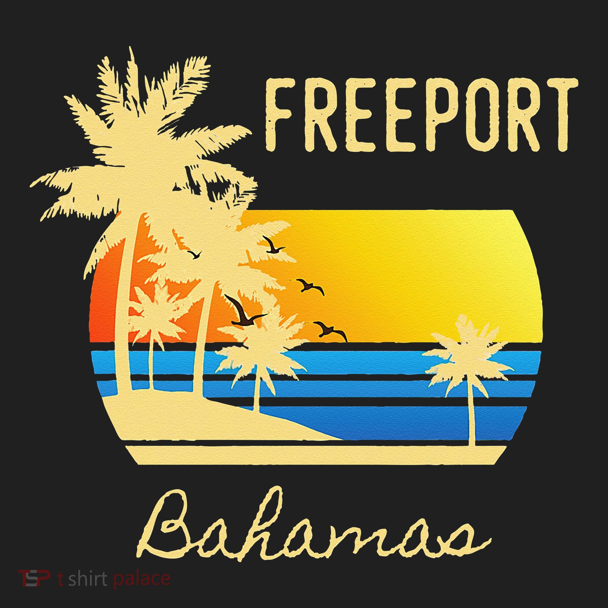 Freeport Bahamas Palm Tree Beach Retro Cool Sunset Surf Beanie