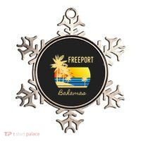 Freeport Bahamas Palm Tree Beach Retro Cool Sunset Surf Ornament thumb 0
