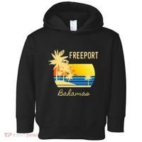 Freeport Bahamas Palm Tree Beach Retro Cool Sunset Surf Toddler Hoodie thumb 0