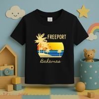 Freeport Bahamas Palm Tree Beach Retro Cool Sunset Surf Toddler T-Shirt thumb 3