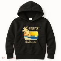 Freeport Bahamas Palm Tree Beach Retro Cool Sunset Surf Kids Hoodie thumb 0