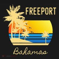 Freeport Bahamas Palm Tree Beach Retro Cool Sunset Surf Kids Long Sleeve Shirt thumb 2