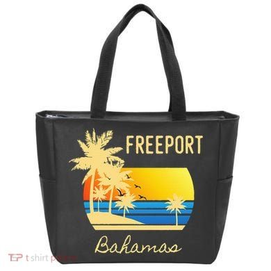 Freeport Bahamas Palm Tree Beach Retro Cool Sunset Surf Tote Bag