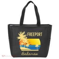 Freeport Bahamas Palm Tree Beach Retro Cool Sunset Surf Tote Bag thumb 0
