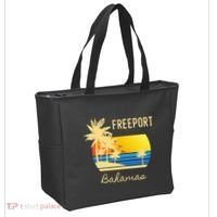 Freeport Bahamas Palm Tree Beach Retro Cool Sunset Surf Tote Bag thumb 2