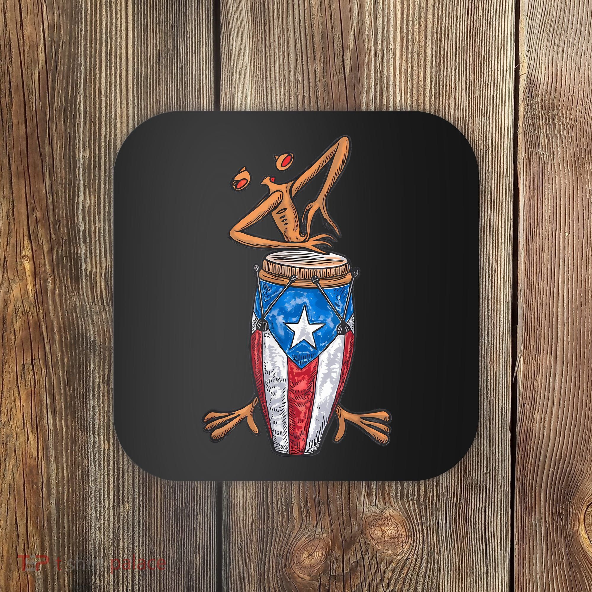 Funny Boricua Puerto Rican Coqui Taino Flag Coaster