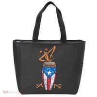 Funny Boricua Puerto Rican Coqui Taino Flag Tote Bag thumb 0