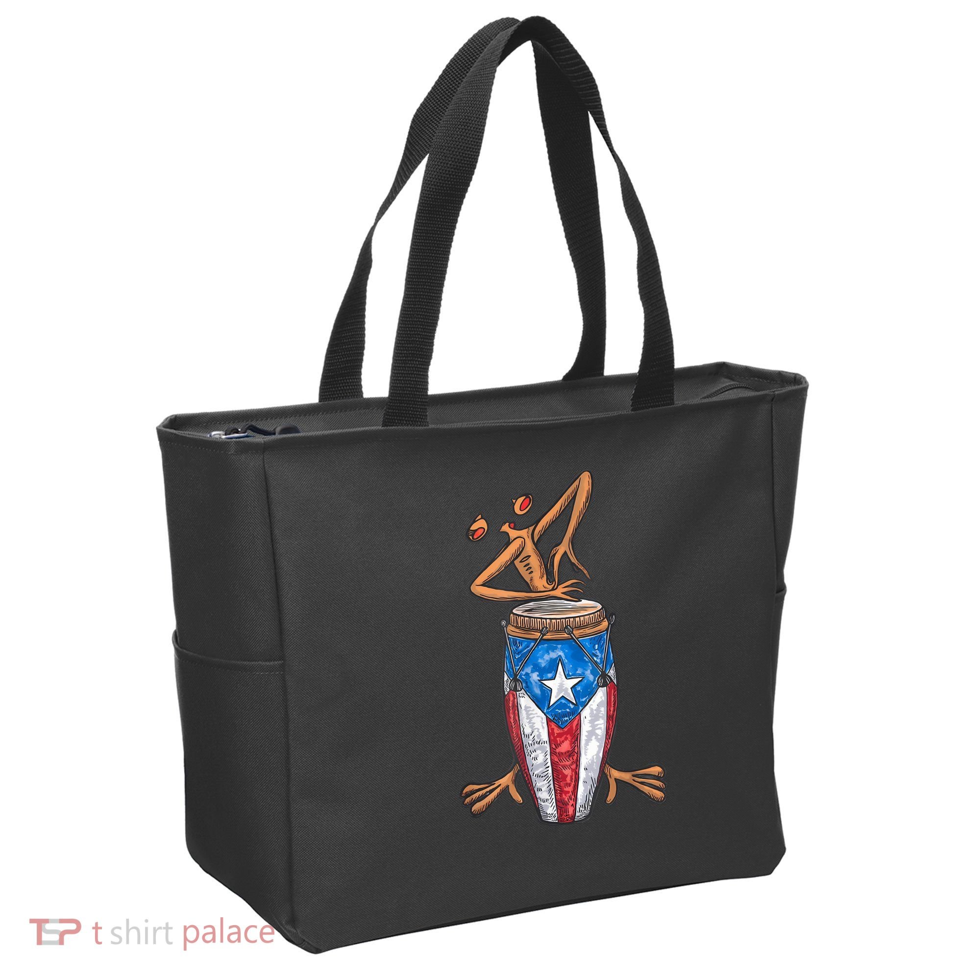 Funny Boricua Puerto Rican Coqui Taino Flag Tote Bag