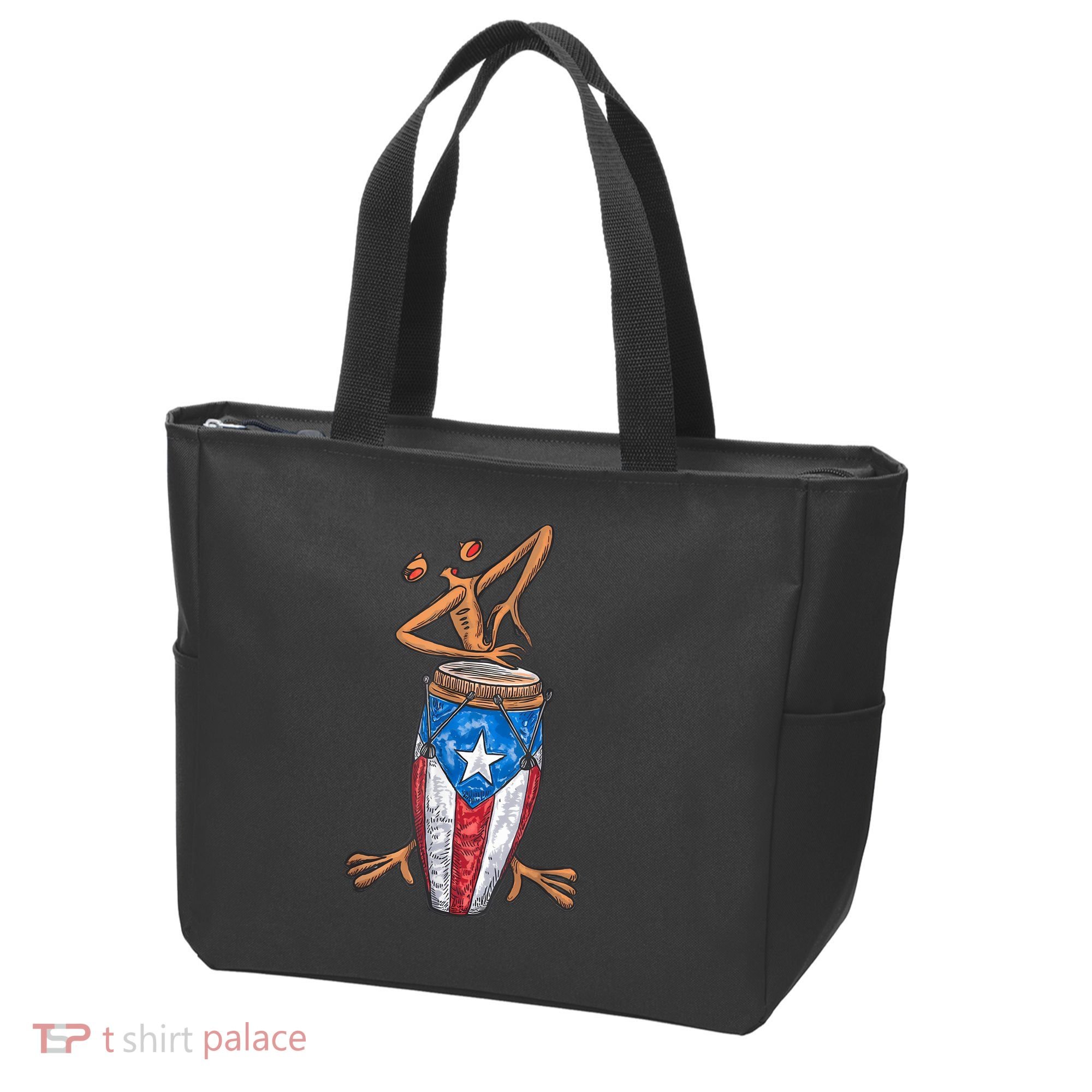 Funny Boricua Puerto Rican Coqui Taino Flag Tote Bag