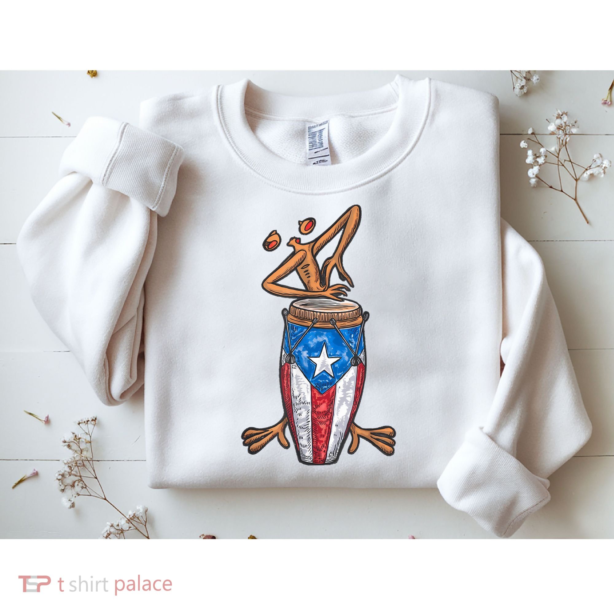 Funny Boricua Puerto Rican Coqui Taino Flag Sweatshirt