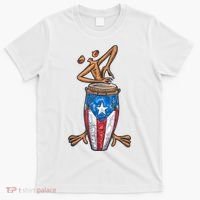 Funny Boricua Puerto Rican Coqui Taino Flag T-Shirt thumb 0