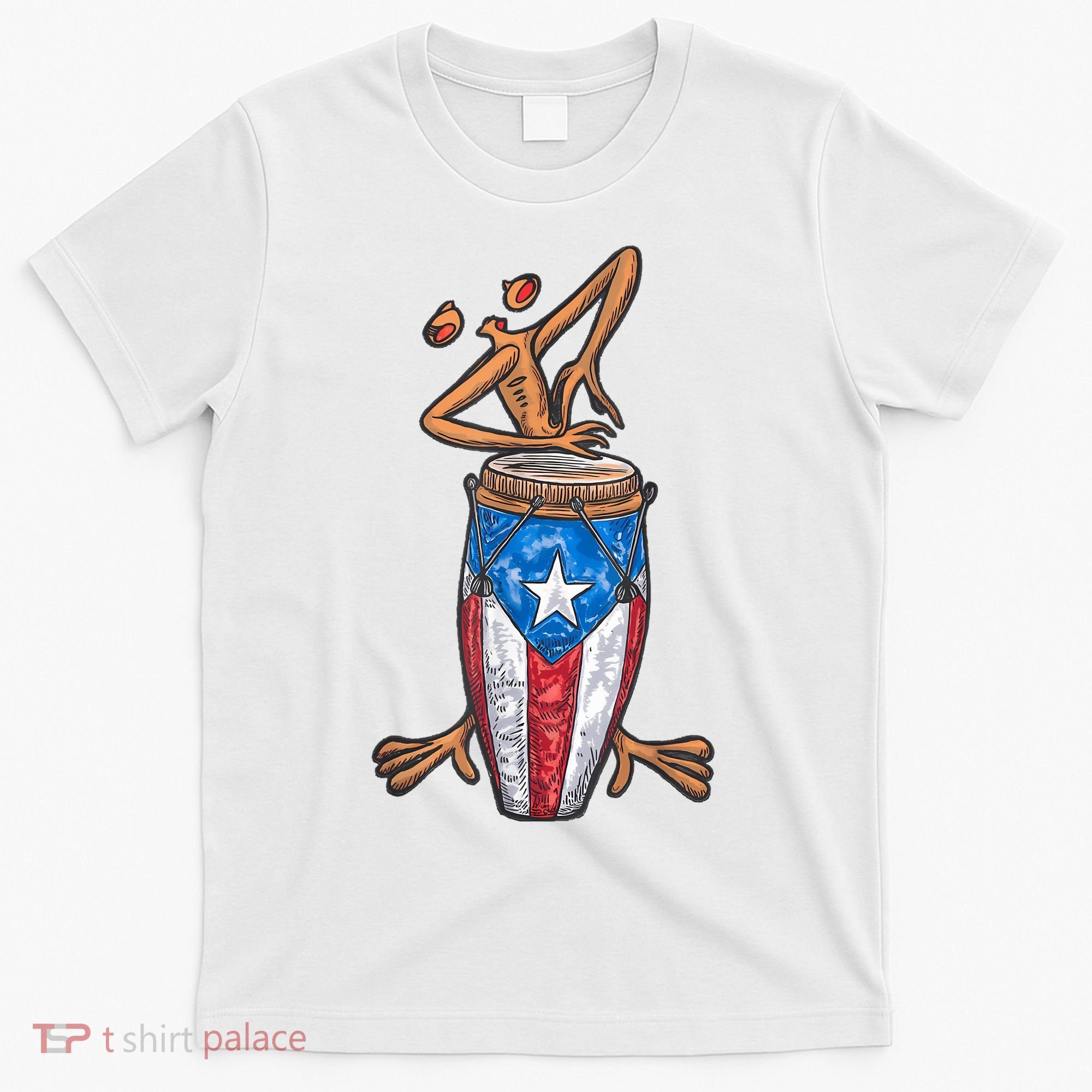 Funny Boricua Puerto Rican Coqui Taino Flag T-Shirt