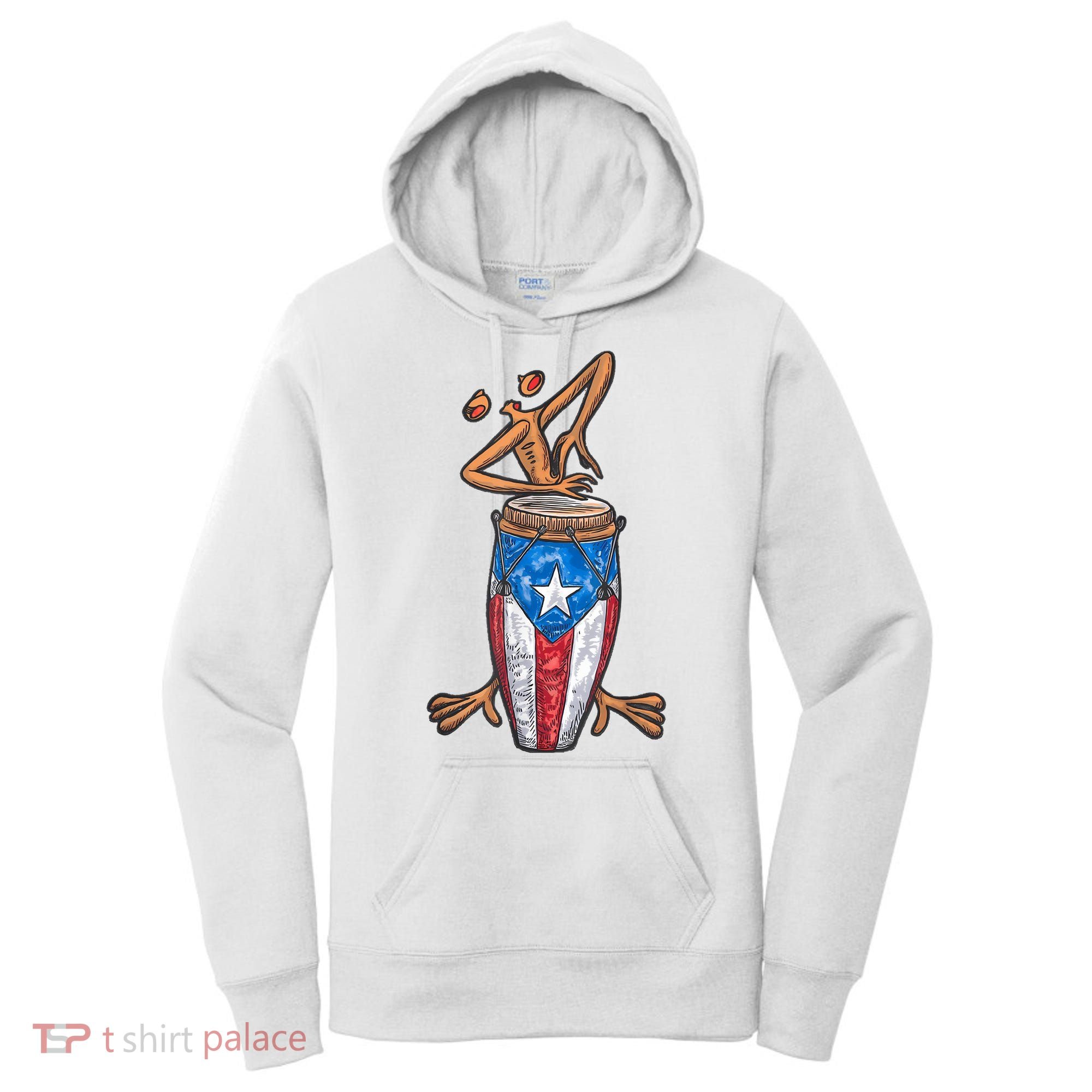 Funny Boricua Puerto Rican Coqui Taino Flag Women's Hoodie