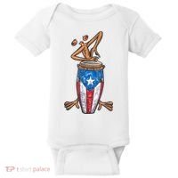 Funny Boricua Puerto Rican Coqui Taino Flag Baby Bodysuit thumb 0