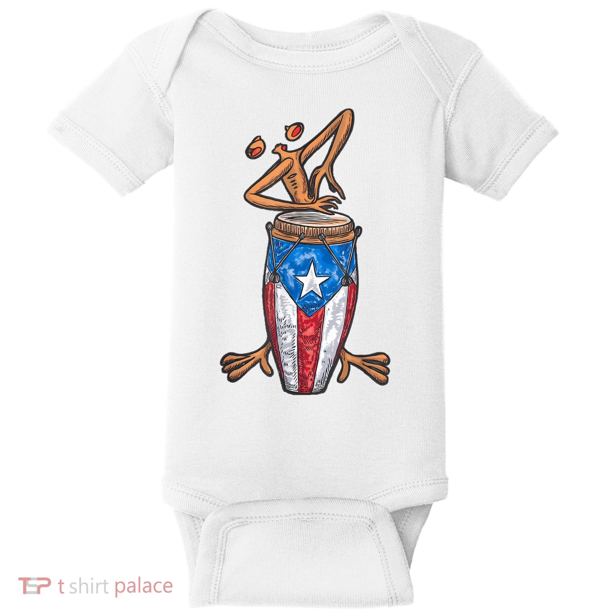 Funny Boricua Puerto Rican Coqui Taino Flag Baby Bodysuit