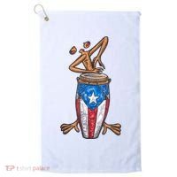 Funny Boricua Puerto Rican Coqui Taino Flag Golf Towel thumb 0
