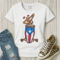 Funny Boricua Puerto Rican Coqui Taino Flag Women's T-Shirt thumb 3