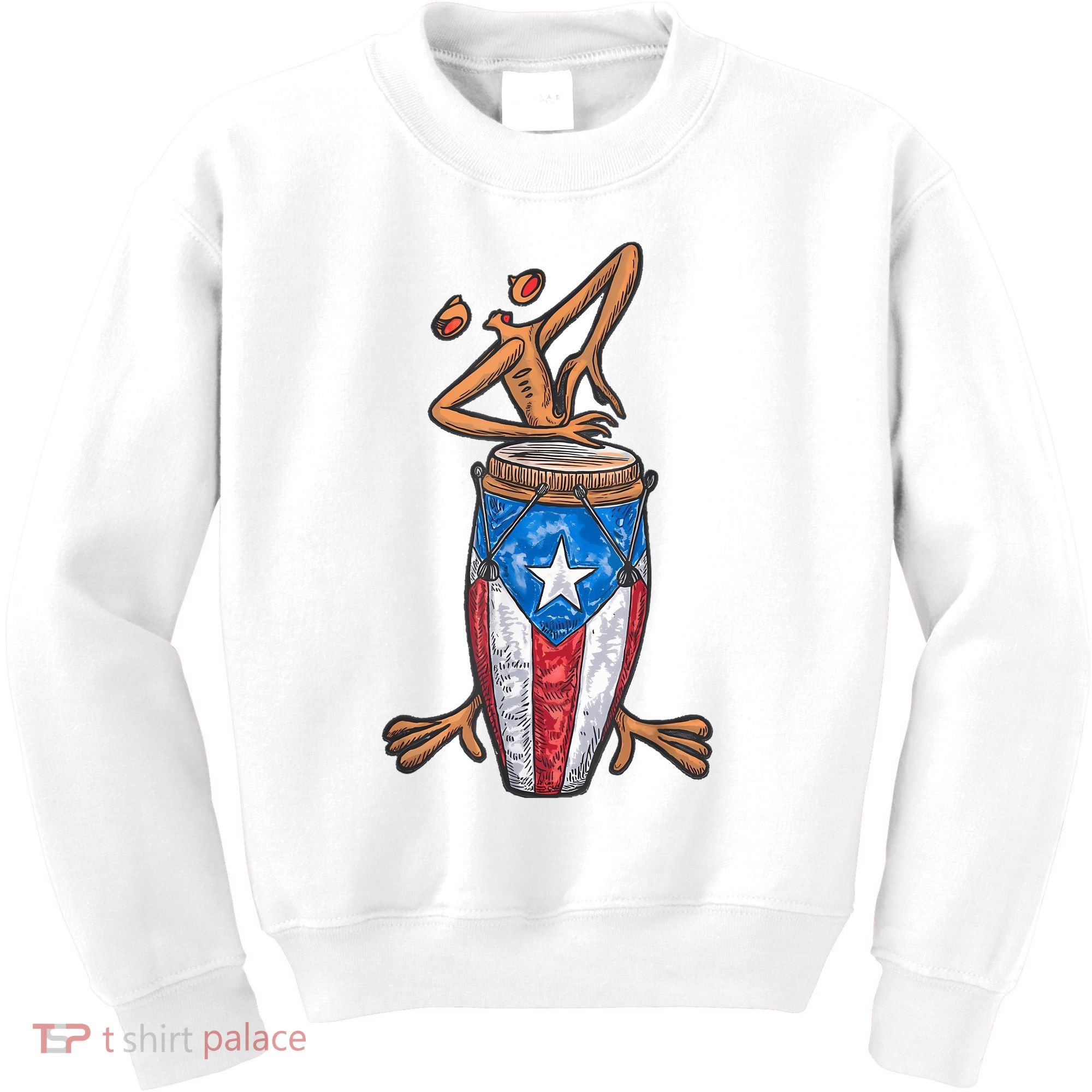 Funny Boricua Puerto Rican Coqui Taino Flag Kids Sweatshirt