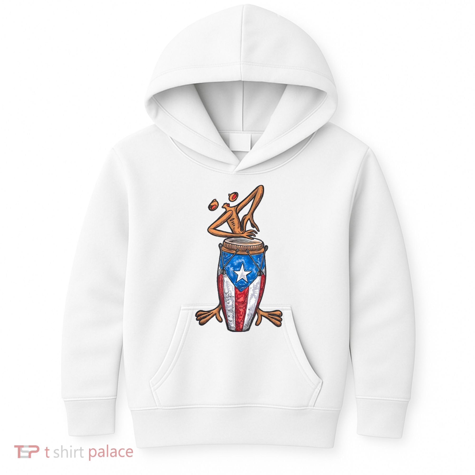 Funny Boricua Puerto Rican Coqui Taino Flag Kids Hoodie