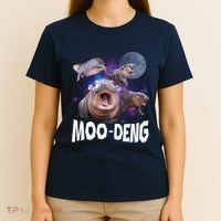 Famous Baby Pygmy Hippo Moo Deng Funny For Animal Lover T-Shirt thumb 4