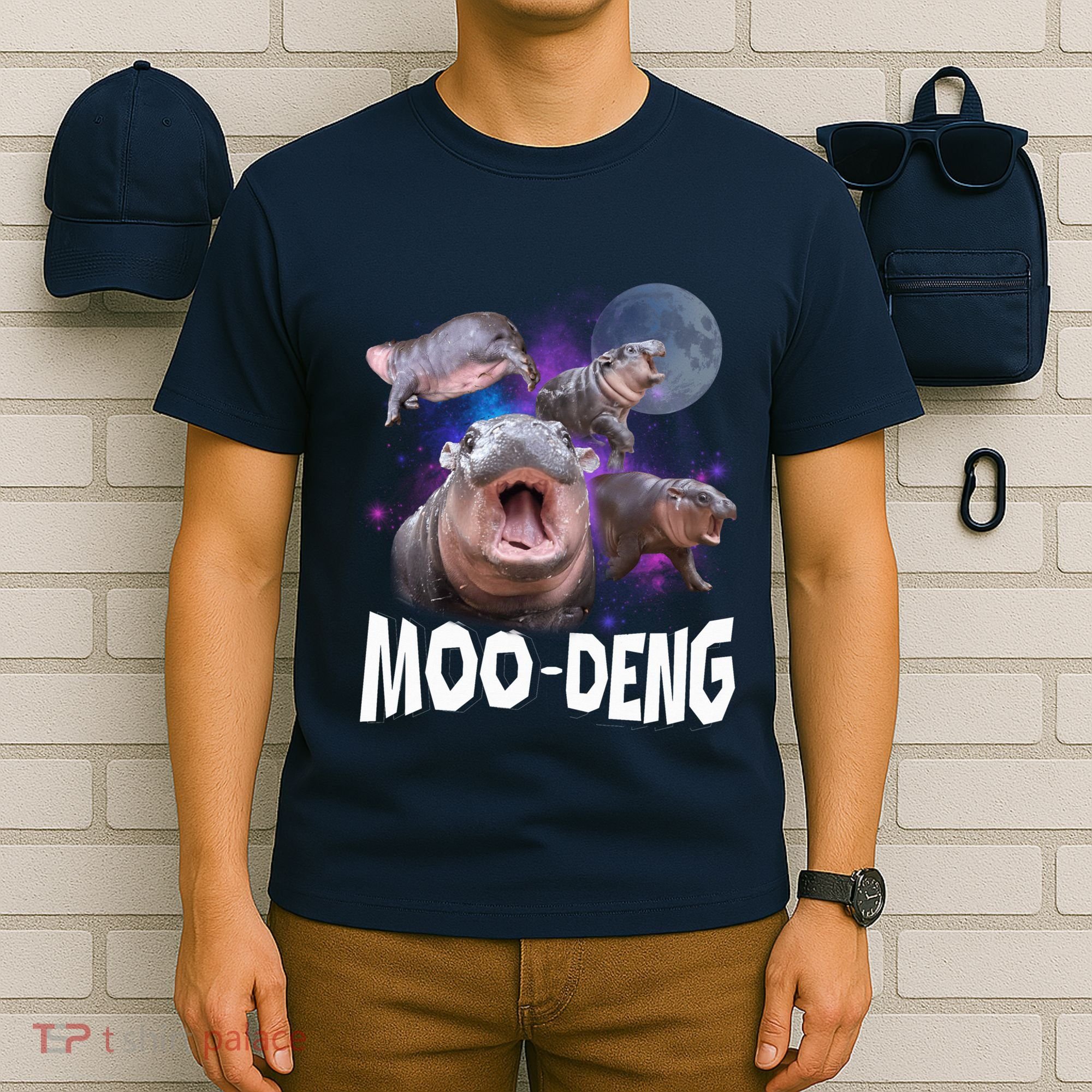 Famous Baby Pygmy Hippo Moo Deng Funny For Animal Lover T-Shirt