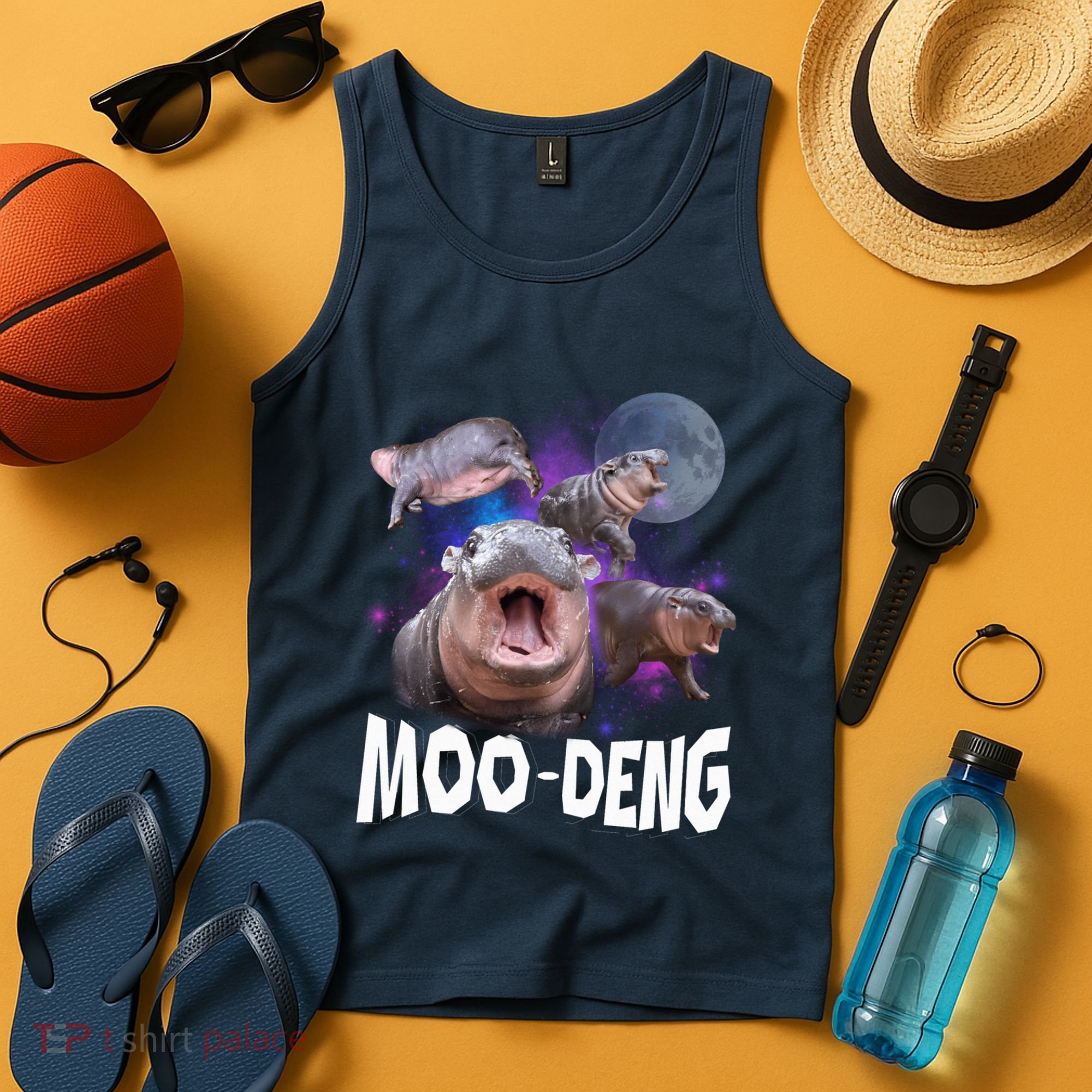 Famous Baby Pygmy Hippo Moo Deng Funny For Animal Lover Tank Top