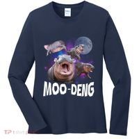 Famous Baby Pygmy Hippo Moo Deng Funny For Animal Lover Women's Long Sleeve Shirt thumb 0