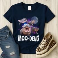 Famous Baby Pygmy Hippo Moo Deng Funny For Animal Lover Women's T-Shirt thumb 3