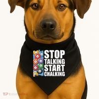 Funny Billiard Pool Cue Player Gift Stop Talking Start Chalking Cool Gift USA-Made Doggie Bandana thumb 1