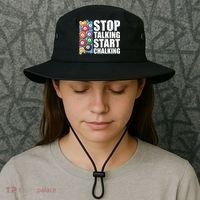 Funny Billiard Pool Cue Player Gift Stop Talking Start Chalking Cool Gift Bucket Hat thumb 3