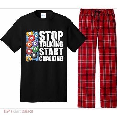 Funny Billiard Pool Cue Player Gift Stop Talking Start Chalking Cool Gift Pajama Set