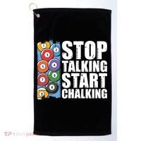 Funny Billiard Pool Cue Player Gift Stop Talking Start Chalking Cool Gift Golf Towel thumb 0