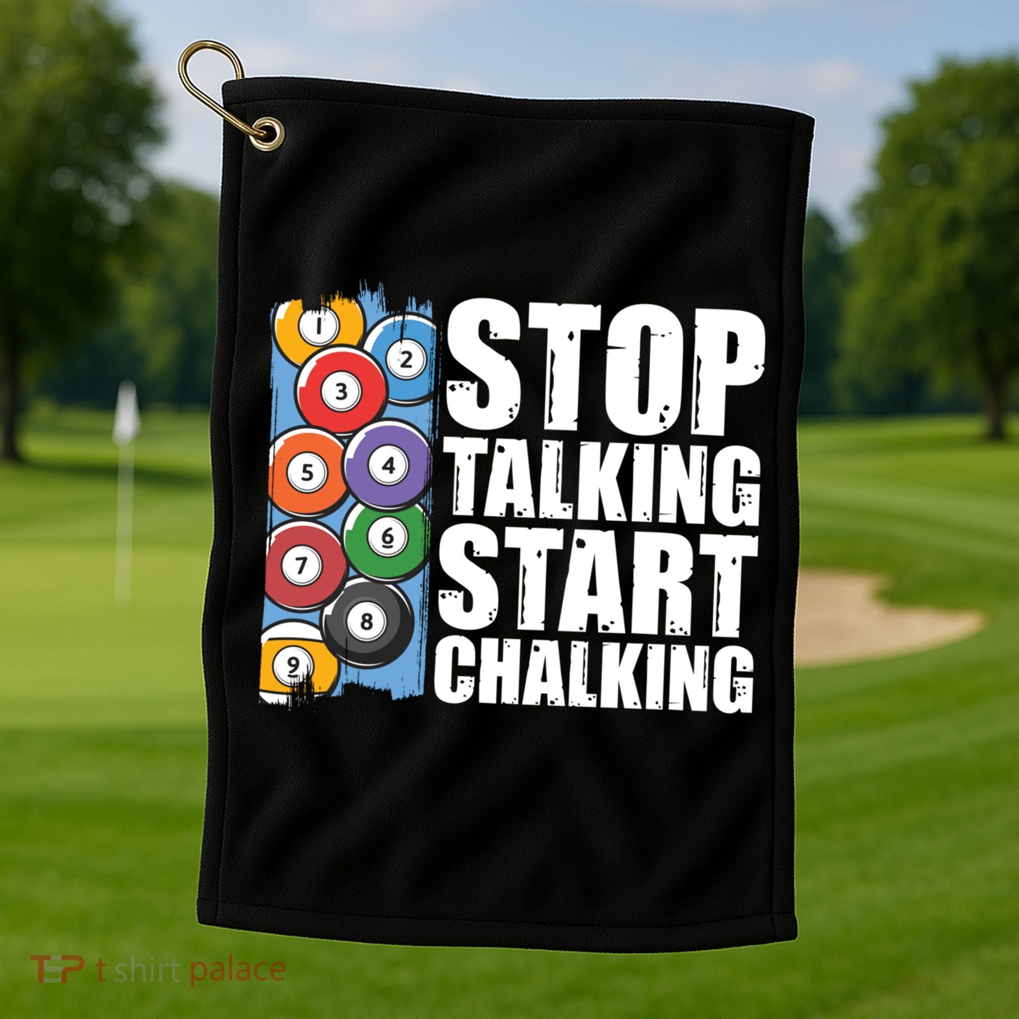 Funny Billiard Pool Cue Player Gift Stop Talking Start Chalking Cool Gift Golf Towel