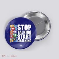 Funny Billiard Pool Cue Player Gift Stop Talking Start Chalking Cool Gift Button thumb 0