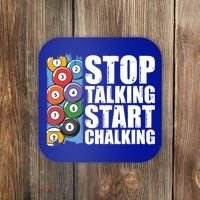 Funny Billiard Pool Cue Player Gift Stop Talking Start Chalking Cool Gift Coaster thumb 0