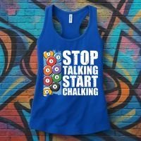 Funny Billiard Pool Cue Player Gift Stop Talking Start Chalking Cool Gift Women's Tank Top thumb 3