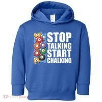 Funny Billiard Pool Cue Player Gift Stop Talking Start Chalking Cool Gift Toddler Hoodie thumb 0