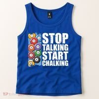 Funny Billiard Pool Cue Player Gift Stop Talking Start Chalking Cool Gift Tank Top thumb 2