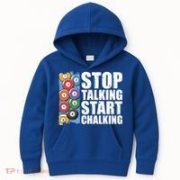 Funny Billiard Pool Cue Player Gift Stop Talking Start Chalking Cool Gift Kids Hoodie thumb 0