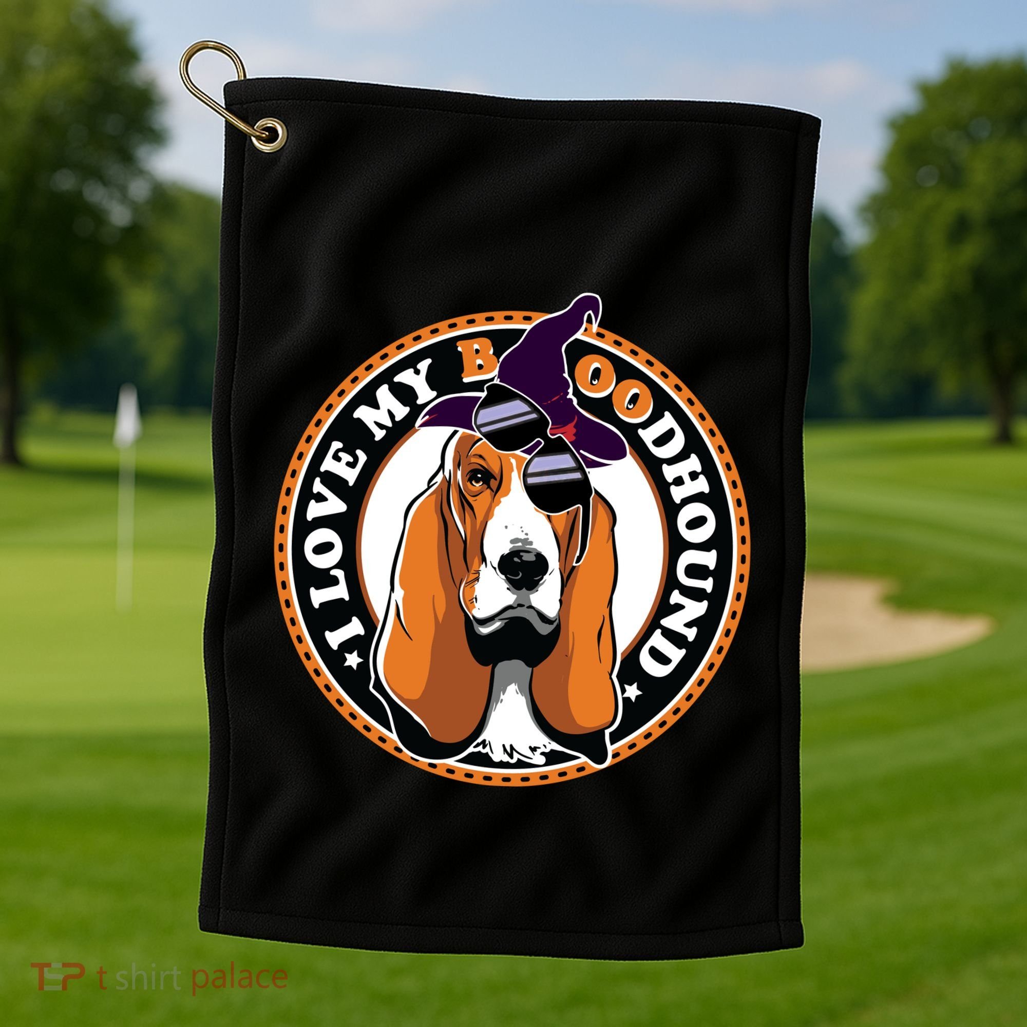 Funny Boo Puns Bloodhound Dog Lover Golf Towel