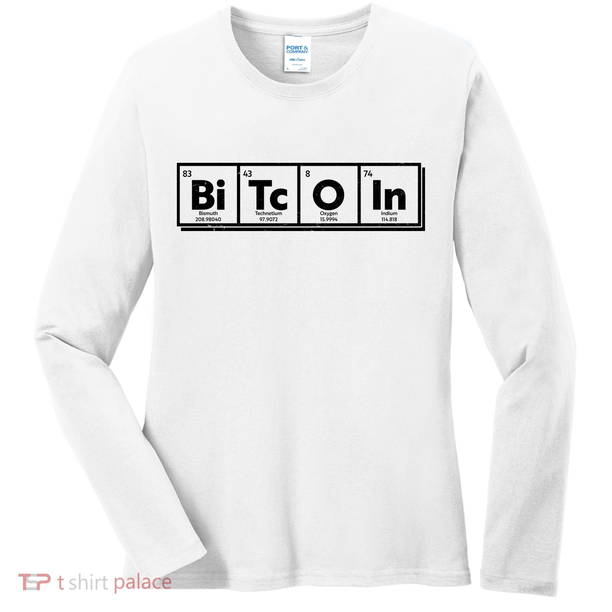 Funny Bitcoin Periodic Table Of Elements Women's Long Sleeve Shirt