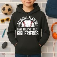 funny Baseball players have the prettiest girlfriends Kids Hoodie thumb 2