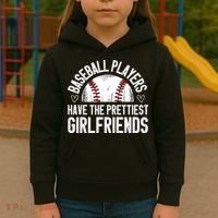 funny Baseball players have the prettiest girlfriends Kids Hoodie thumb 3