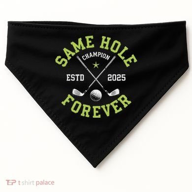 Funny Bachelor Party Groom Design Same Hole Forever USA-Made Doggie Bandana