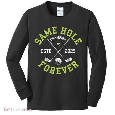 Funny Bachelor Party Groom Design Same Hole Forever Kids Long Sleeve Shirt