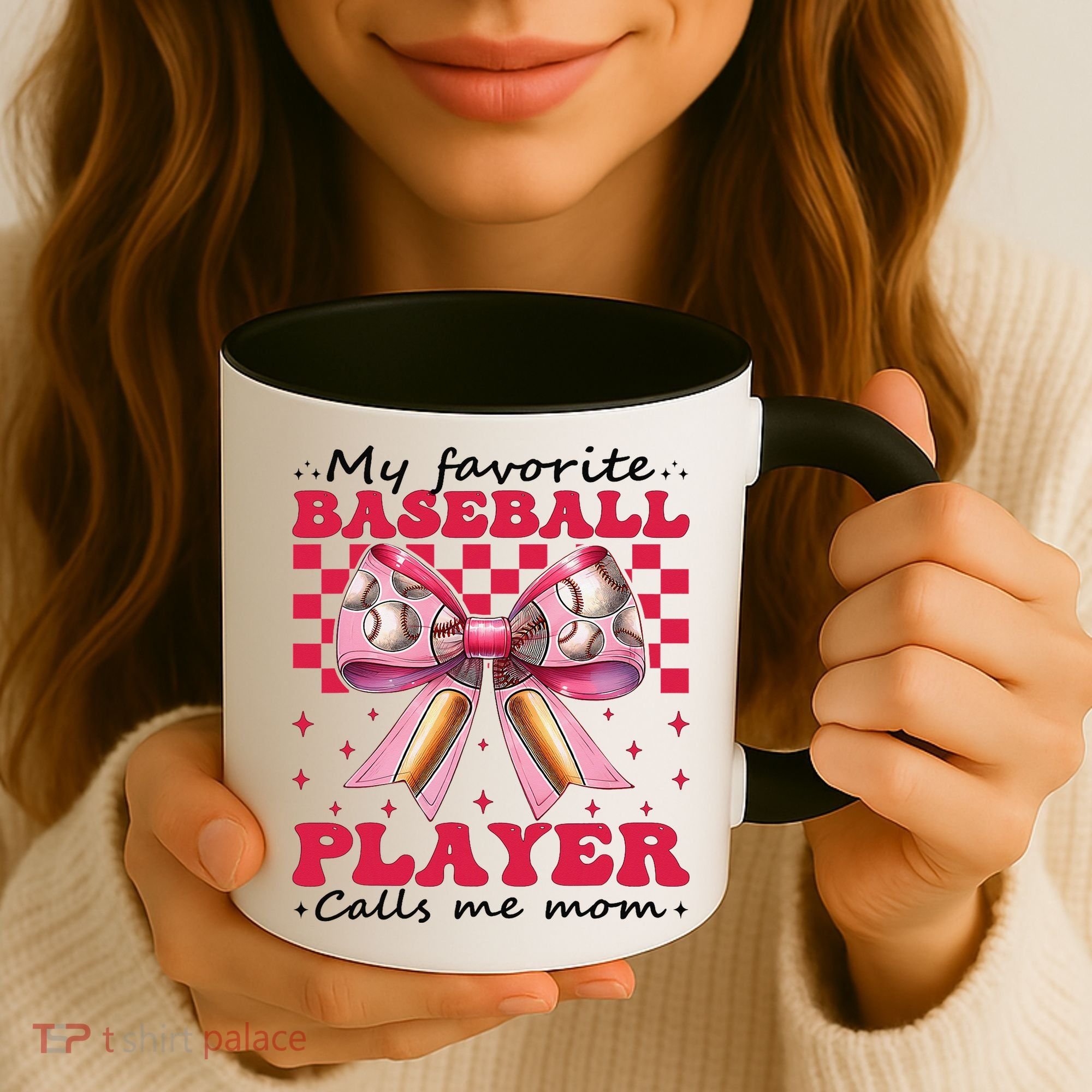 Favorite Baseball Player Calls Me Mom Mothers Day Coquette Coffee Mug