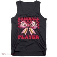 Favorite Baseball Player Calls Me Mom Mothers Day Coquette Tank Top thumb 0